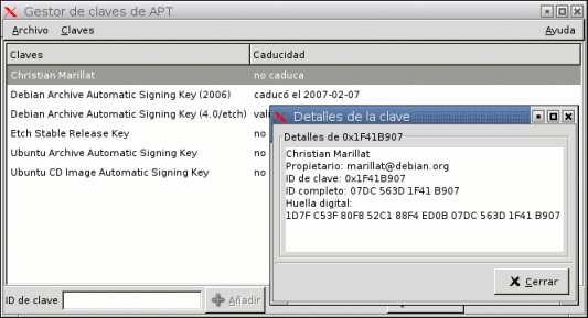GUI APT Key manager