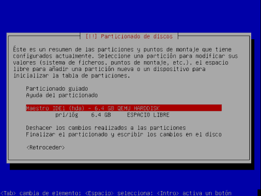 Editar manualmente las particiones