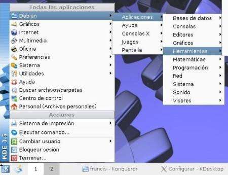 Menu Debian