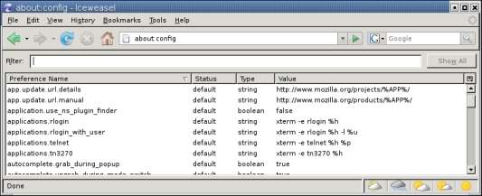 Mozilla config
