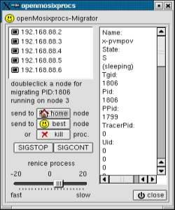 OpenMosixView migrar manualmente
