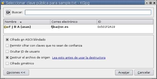 Cifrar y destruir archivo con Kgpg