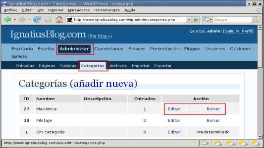 WordPress categorias