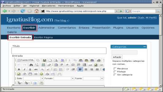 WordPress crear entrada