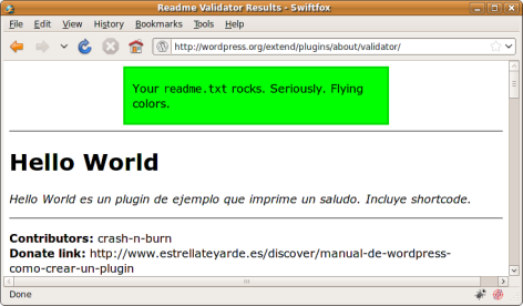 WordPress readme.txt validator