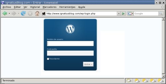 WordPress login