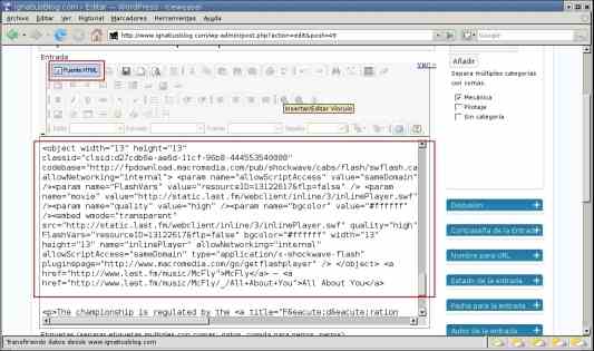 WordPress pegar musica