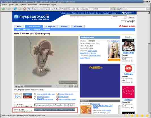 WordPress copiar video MySpace