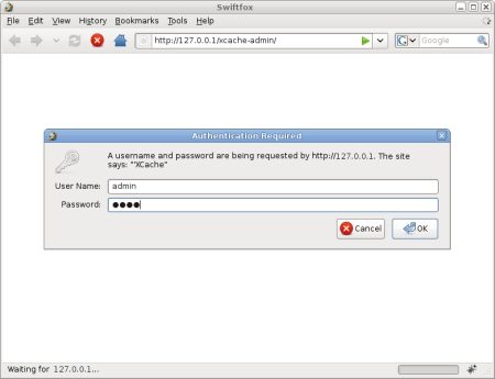Pagina de XCache - user